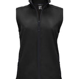 Women's Professional Soft Shell High Collar Showerproof Bodywarmer - Black