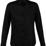 Women's Premium 100% Cotton Long Sleeve Blouse - Black