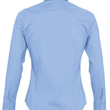 Women's Professional Wrinkle Resistant Long Sleeve Fitted Blouse - Light Blue