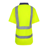 Bridgwater College Unisex High Visibility Polo Shirt - Yellow/Navy