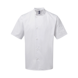 Cannington College Unisex Short Sleeve Chefs Jacket - White