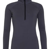 Women's Professional Matt Finish Quarter Zip Top - Charcoal & Black