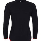 Women's Professional Matt Finish Quarter Zip Top - Black & Red