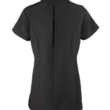 Women's Professional Mandarin Collar Short Sleeve Tunic - Black
