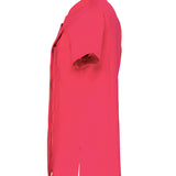 Women's Professional Mandarin Collar Short Sleeve Tunic - Pink