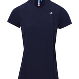 Women's Professional Mandarin Collar Short Sleeve Tunic - Navy
