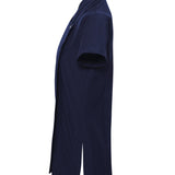 Women's Professional Mandarin Collar Short Sleeve Tunic - Navy