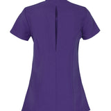 Women's Professional Mandarin Collar Short Sleeve Tunic - Purple