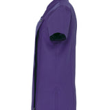 Women's Professional Mandarin Collar Short Sleeve Tunic - Purple