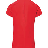 Women's Professional Mandarin Collar Short Sleeve Tunic - Red