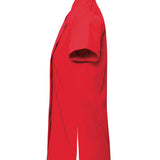 Women's Professional Mandarin Collar Short Sleeve Tunic - Red