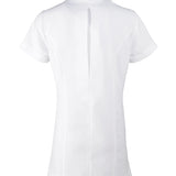 Women's Professional Mandarin Collar Short Sleeve Tunic - White