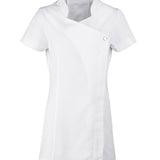 Women's Professional Mandarin Collar Short Sleeve Tunic - White