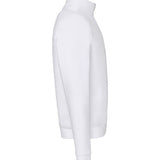 Men's Professional Raglan Style Quarter Zip Cotton Sweatshirt  - White