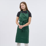 Unisex Professional Poly/Cotton Adjustable Bib Apron - Green