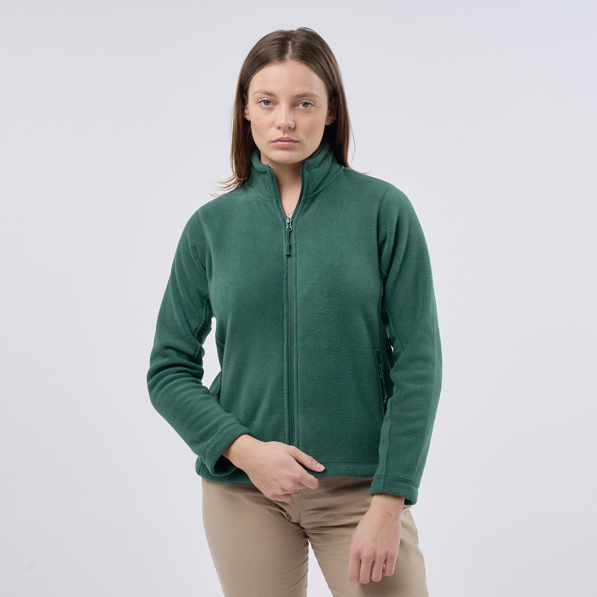 Women's Professional Shaped Fit Full Zip Fleece Bottle Green