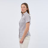 Women's Professional Short Sleeve Breathable Poplin Blouse - Silver