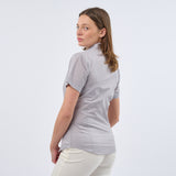 Women's Professional Short Sleeve Breathable Poplin Blouse - Silver