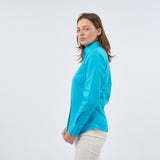 Women's Professional Long Sleeve Breathable Poplin Blouse - Turquoise Blue