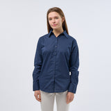 Women's Professional Long Sleeve Breathable Poplin Blouse - Navy