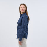 Women's Professional Long Sleeve Breathable Poplin Blouse - Navy