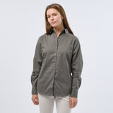 Women's Professional Long Sleeve Breathable Poplin Blouse - Dark Grey