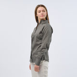 Women's Professional Long Sleeve Breathable Poplin Blouse - Dark Grey