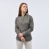 Women's Professional Long Sleeve Breathable Poplin Blouse - Dark Grey