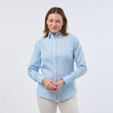 Women's Professional Long Sleeve Breathable Poplin Blouse - Light Blue