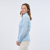 Women's Professional Long Sleeve Breathable Poplin Blouse - Light Blue
