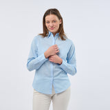 Women's Professional Long Sleeve Breathable Poplin Blouse - Light Blue