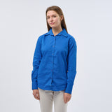 Women's Professional Long Sleeve Breathable Poplin Blouse - Royal Blue
