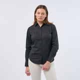 Women's Professional Long Sleeve Breathable Poplin Blouse - Black