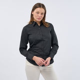 Women's Professional Long Sleeve Breathable Poplin Blouse - Black