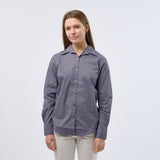 Women's Professional Long Sleeve Breathable Poplin Blouse - Steel
