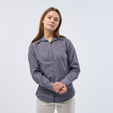 Women's Professional Long Sleeve Breathable Poplin Blouse - Steel