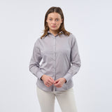 Women's Professional Long Sleeve Breathable Poplin Blouse - Silver