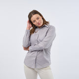 Women's Professional Long Sleeve Breathable Poplin Blouse - Silver
