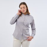 Women's Professional Long Sleeve Breathable Poplin Blouse - Silver