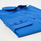 Women's Professional Long Sleeve Breathable Poplin Blouse - Royal Blue