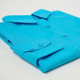 Women's Professional Long Sleeve Breathable Poplin Blouse - Turquoise Blue