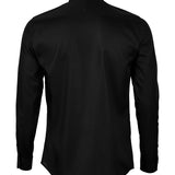 Men's Premium 100% Cotton Long Sleeve Shirt - Black