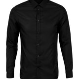 Men's Premium 100% Cotton Long Sleeve Shirt - Black