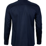 Men's Premium 100% Cotton Long Sleeve Shirt - Dark Blue