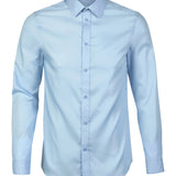 Men's Premium 100% Cotton Long Sleeve Shirt - Light Blue