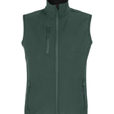 Women's Professional Recycled Soft Shell Waterproof Bodywarmer - Green