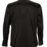 Men's Professional Semi-Cut Away Collar Long Sleeve Shirt - Black