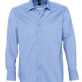 Men's Professional Semi-Cut Away Collar Long Sleeve Shirt - Light Blue