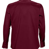 Men's Professional Semi-Cut Away Collar Long Sleeve Shirt - Burgundy