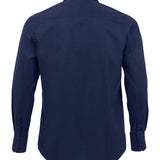 Men's Professional Semi-Cut Away Collar Long Sleeve Shirt - Dark Blue